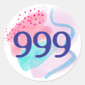 999 Engelennummer Spirituele wedergeboorte manifes Ronde Sticker (Voorkant)