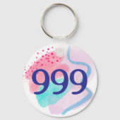 999 Engelennummer Spirituele wedergeboorte manifes Sleutelhanger (Achterkant)