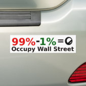 99% - 1% = Singularity, Occupy Wall Street Bumpersticker (Op auto)