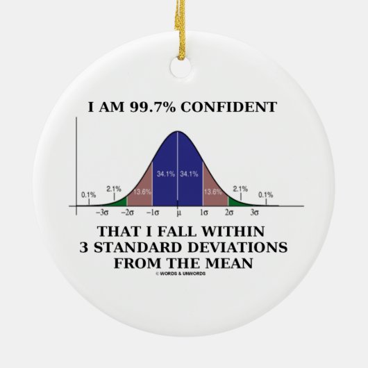 99,7% Confident Herfst binnen 3 standaarddeviaties Keramisch Ornament (Achterkant)