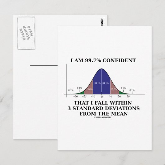 99,7% Vertrouwelijk binnen 3 standaarddeviaties Ge Briefkaart (Voorkant / Achterkant)