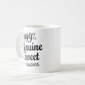 99,9% echte zweet.1% badas (2) koffiemok (Voorkant links)