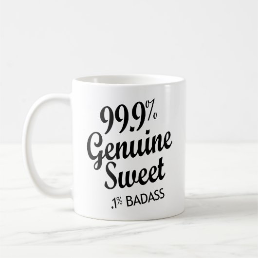 99,9% echte zweet.1% badas (2) koffiemok (Links)