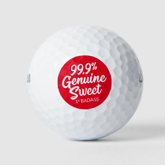 99,9% echte zweet.1% Badass Gold Balls Golfballen (Voorkant)