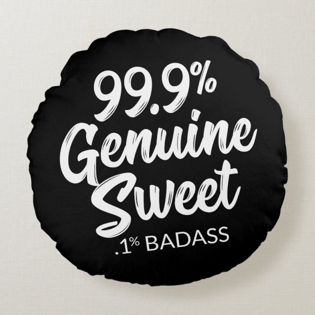99,9% echte zweet.1% Badass Round Pillow Rond Kussen (Voorkant)