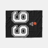 99 Aantal Basketbal Stijl Witte Tanktop Fleece Deken (Voorkant (Horizontaal))