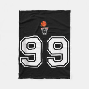 99 Aantal Basketbal Stijl Witte Tanktop Fleece Deken