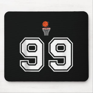 99 Aantal Basketbal Stijl  Witte Tanktop Muismat