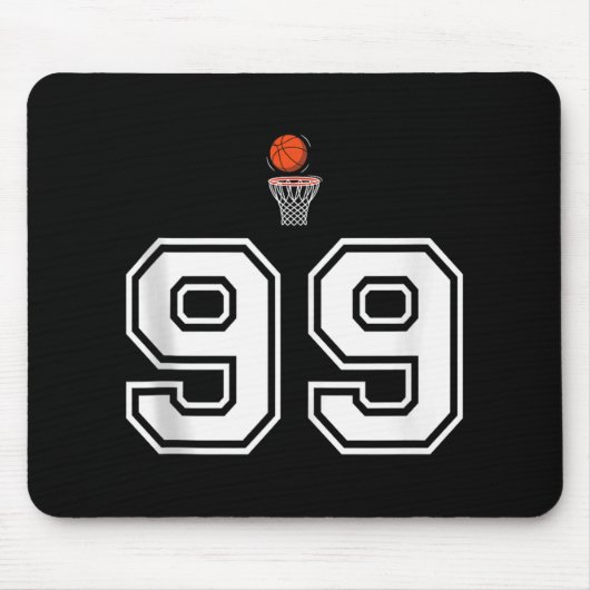 99 Aantal Basketbal Stijl  Witte Tanktop Muismat (Voorkant)