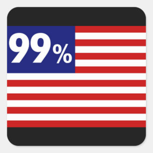99 % Amerikaanse vlag - Occupy Wall Street Vierkante Sticker