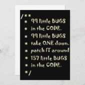 99 bugs in Code Software Funny Engineer Tester Bedankkaart (Voorkant / Achterkant)