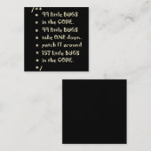 99 bugs in Code Software Funny Engineer Tester Vierkante Visitekaartje (Voorkant / Achterkant)