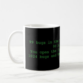 99 bugs in de code, grappige programmeur mok