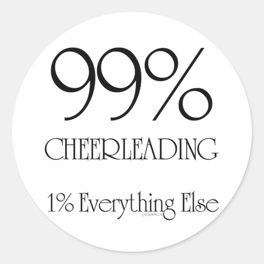 99% Cheerleading Ronde Sticker (Voorkant)