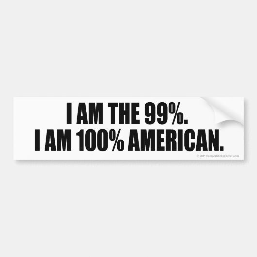 99% EN 100% AMERIKAANS BUMPERSTICKER (Voorkant)