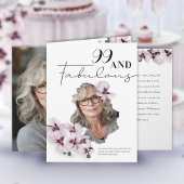 99 & Fabulous Orchid Photo Birthday Greeting Card Kaart