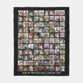 99 foto-collageraster met tekst - zwart fleece deken (Voorkant)