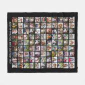 99 foto-collageraster met tekst - zwart fleece deken (Voorkant (Horizontaal))
