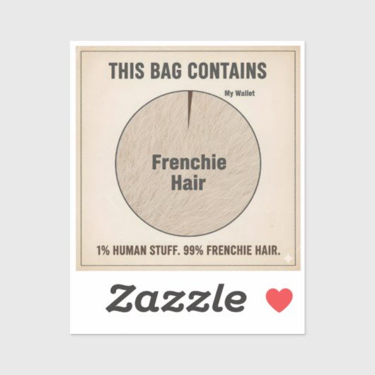 99% Frenchie Haar Grappige Honden Infographic Stic Sticker (Vel)
