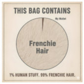 99% Frenchie Haar Grappige Honden Infographic Stic Sticker (Voorkant)