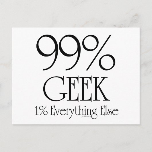 99 % geek briefkaart (Voorkant)