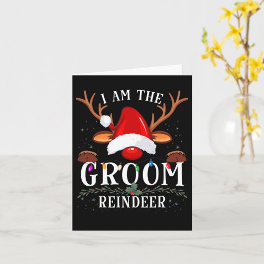 99 geschenken Ik ben de bruidegom rendier kerst fa Kaart (Gele Bloem)