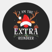 99 I Am The Extra Reindeer Christmas Family Uni-ad Ronde Sticker (Voorkant)
