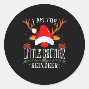 99 Ik ben de kleine broer rendier kerstfamilie Ronde Sticker
