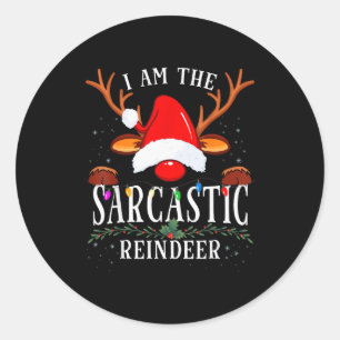 99 Ik Ben De Sarcastische Rendier Uni-volwassenen Ronde Sticker