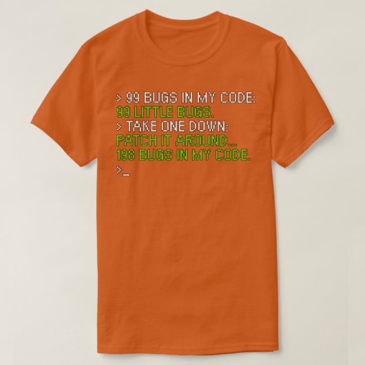 99 insecten in de code t-shirt (Design voorkant)