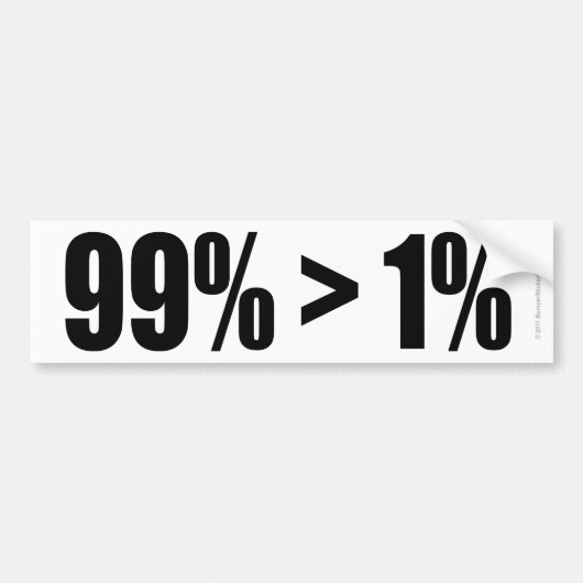 99% is groter dan 1% bumpersticker (Voorkant)