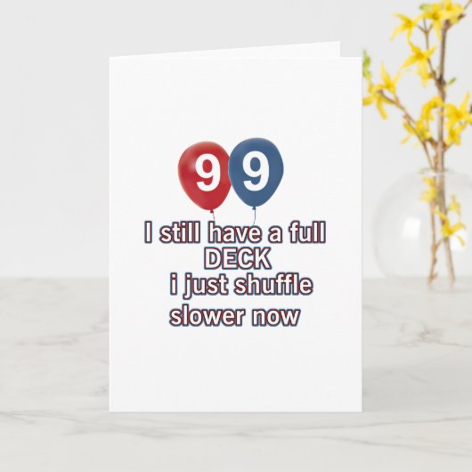 99 jaar grappige verjaardagsdesign kaart (Gele Bloem)