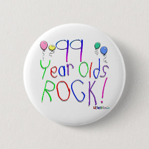 99 jaar Olds Rock! Ronde Button 5,7 Cm