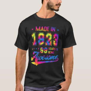 99 jaar oude gift geboren in 1923 tie kleurstof 99 t-shirt
