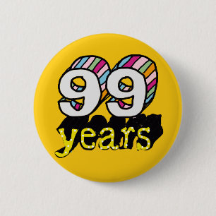 99 jaar oude spectaculaire verjaardag 99ste ronde button 5,7 cm
