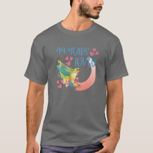 99 jaar oude verjaardag van de vrouw in de menshei t-shirt