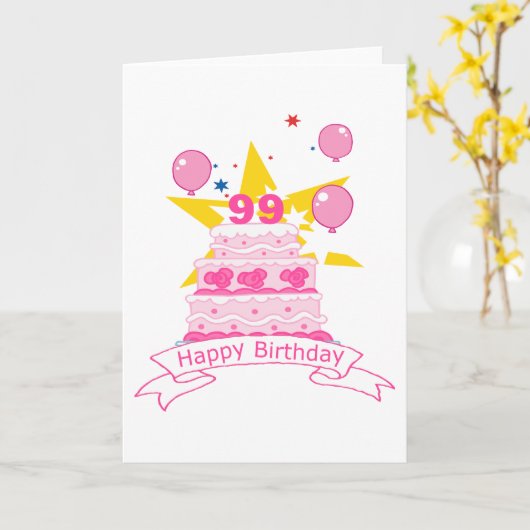 99 jaar oude vogelbeker kaart (Gele Bloem)