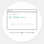 99 Kleine Bugs in de Code - Dev Sticker Cadeau (Voorkant)