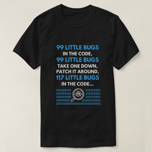 99 kleine buikjes in de codeprogrammeur t-shirt (Design voorkant)