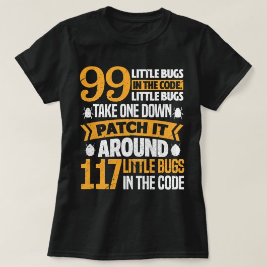 99 kleine buikjes in de software engineer van de C T-shirt (Design voorkant)