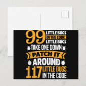 99 kleine buisjes in codepad Het 117 bugs-programm Aankondigingskaart (Voorkant / Achterkant)