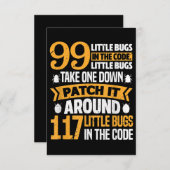 99 kleine buisjes in codepad Het 117 bugs-programm Informatiekaartje (Voorkant / Achterkant)