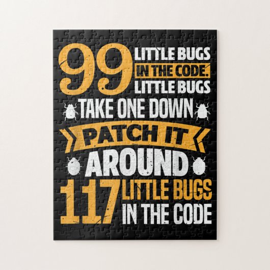 99 kleine buisjes in codepad Het 117 bugs-programm Legpuzzel (Verticaal)