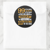 99 kleine buisjes in codepad Het 117 bugs-programm Ronde Sticker (Tas)