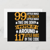 99 kleine buisjes in codepad Het 117 bugs-programm Uitnodiging Briefkaart (Voorkant / Achterkant)