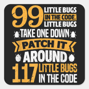 99 kleine buisjes in codepad Het 117 bugs-programm Vierkante Sticker