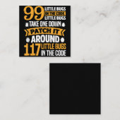 99 kleine buisjes in codepad Het 117 bugs-programm Vierkante Visitekaartje (Voorkant / Achterkant)