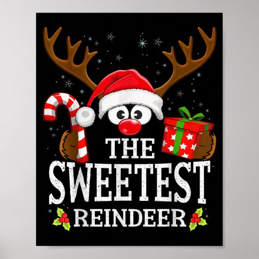 99 Matching Christmas Reindeer Squad - Black Chris Poster (Voorkant)