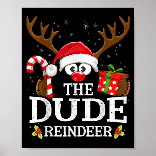 99 Matching Christmas Reindeer Squad Christmas Fam Poster (Voorkant)