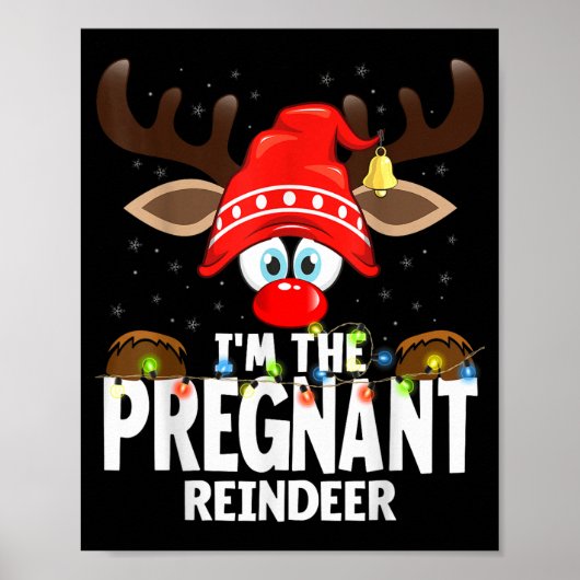 99 Matching Christmas Reindeer - Uni-adults, Black Poster (Voorkant)